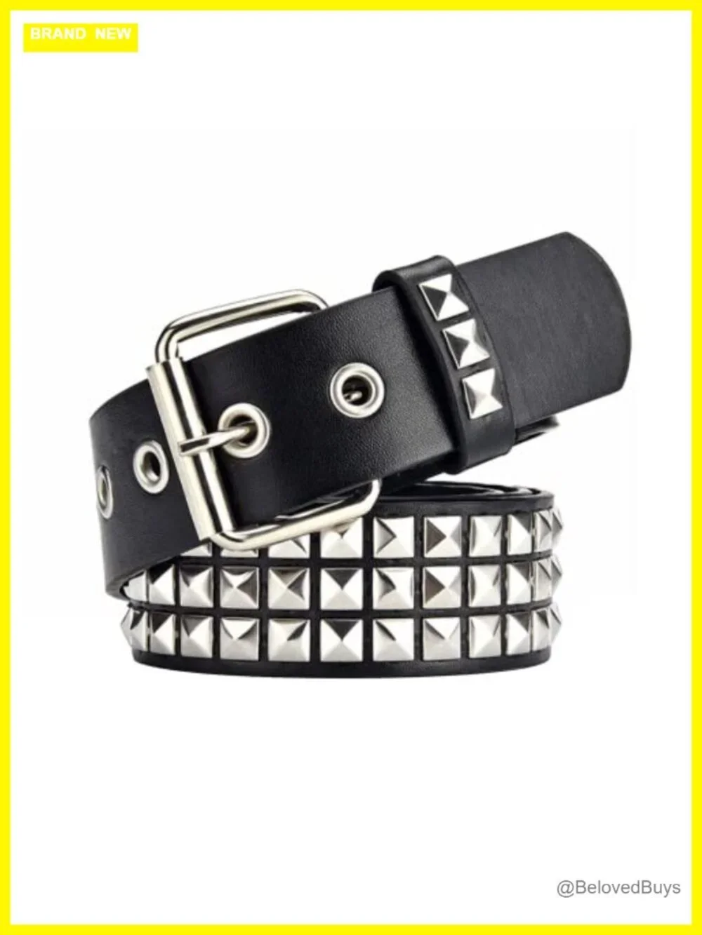 Studded Belt | Punk Rock Pyramid Belt | Faux Leather Women Men Gothic